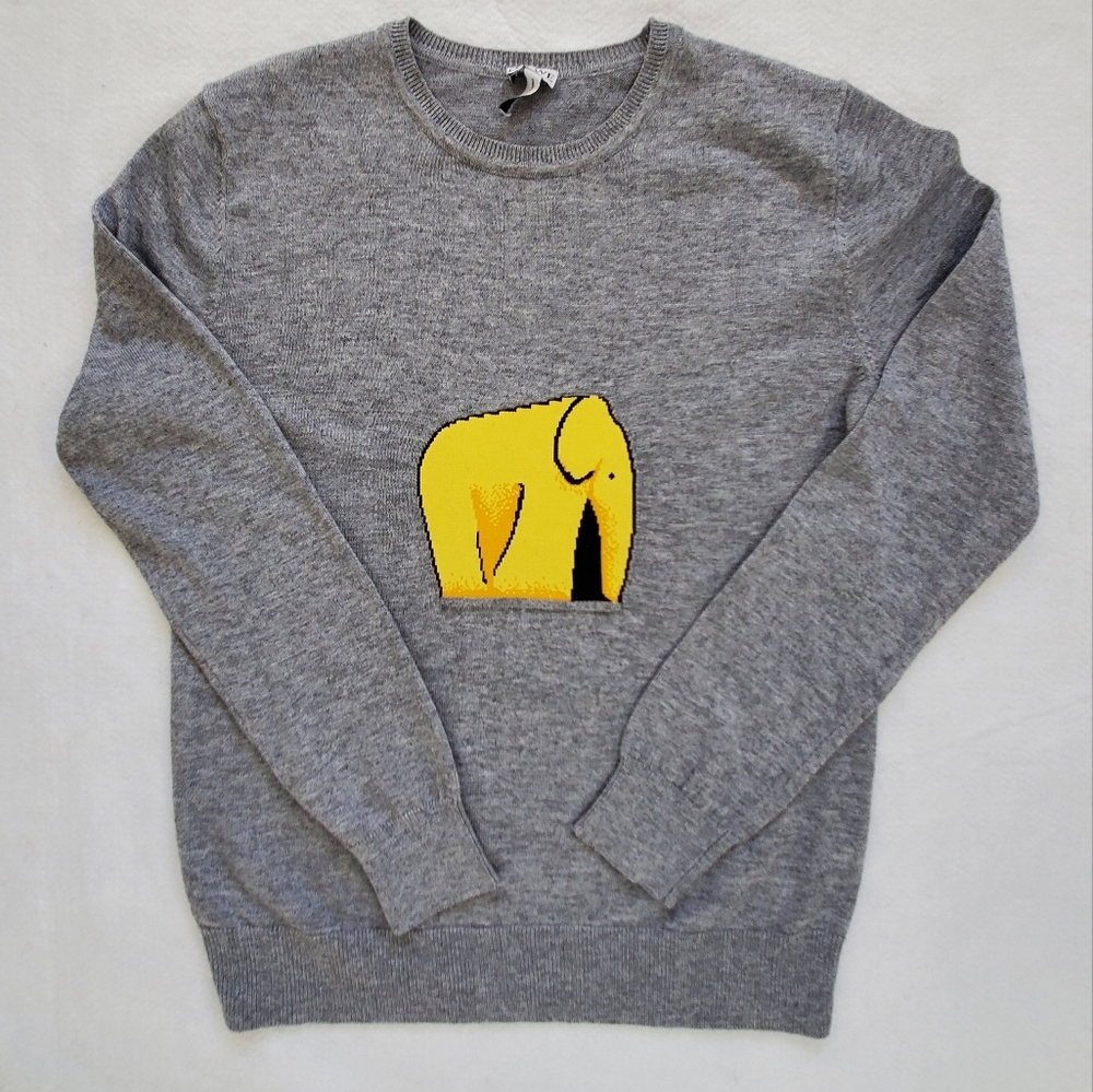 Loewe Gray Wool Blend Elephant Sweater Size Medium